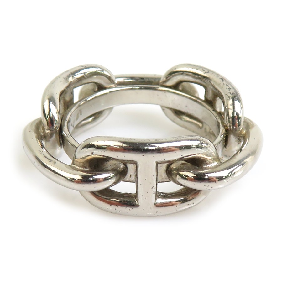 エルメス HERMES スカーフリング シェーヌダンクル メタル シルバー レディース【中古】 e61795