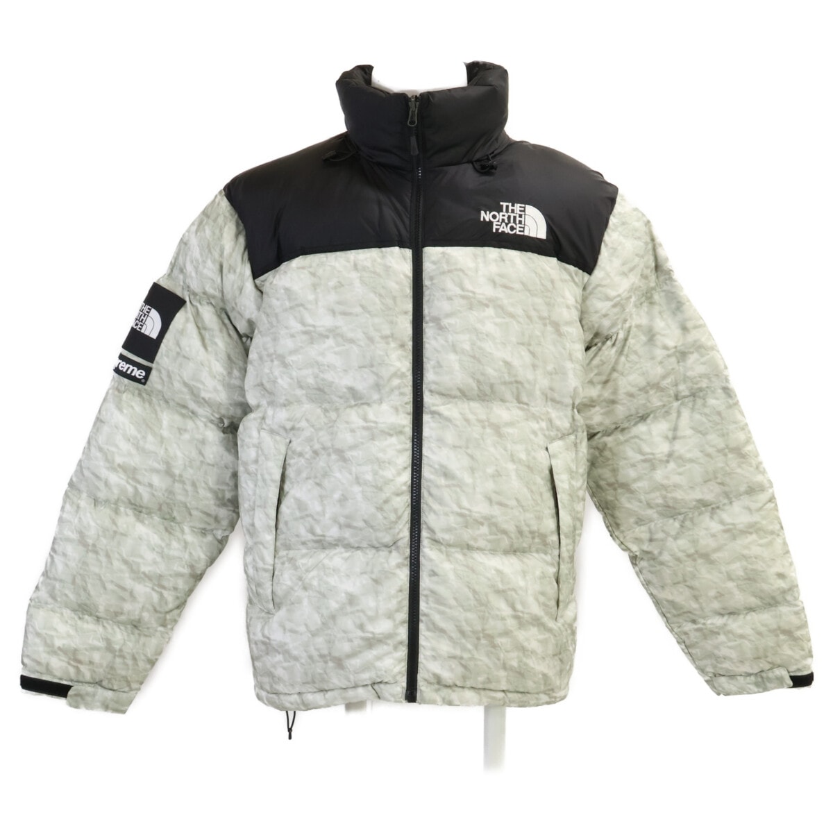 ノースフェイス xSUPREME シュプリーム【国内正規】19AW ND91806I Paper Print Nuptse Jacket ペーパープリント ヌプシジャケット M