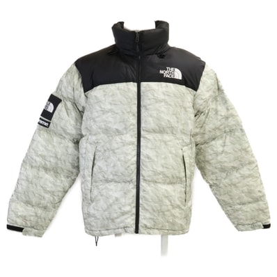 ノースフェイス xSUPREME シュプリーム【国内正規】19AW ND91806I Paper Print Nuptse Jacket ペーパープリント ヌプシジャケット M
