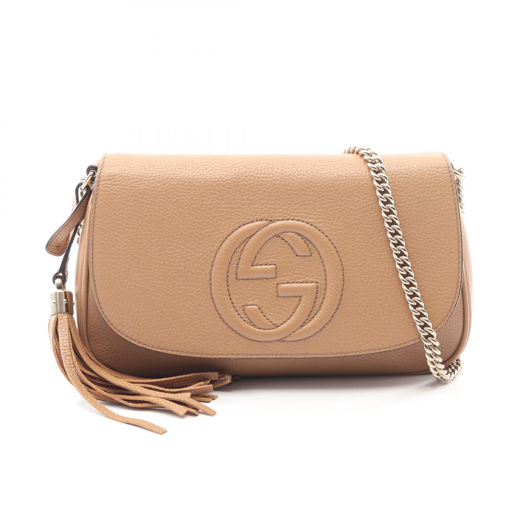 グッチ GUCCI ソーホー インターロッキングG ショルダーバッグ バッグ レザー レディース ブラウン系 536224 【中古】