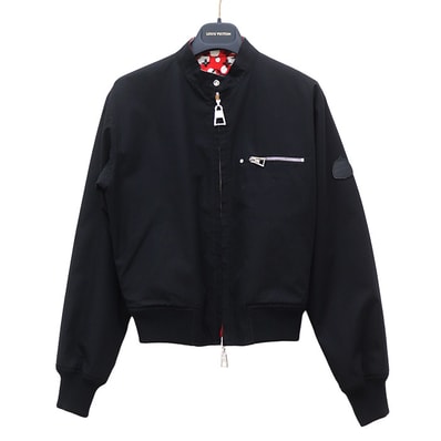 LOUIS VUITTON ルイ・ヴィトン ロゴ LV × YK リバーシブル ボンバージャケット インフィニティドット ブルゾン ルージュヴィフ/ブラック 1AB7S6 34 レディース【中古】