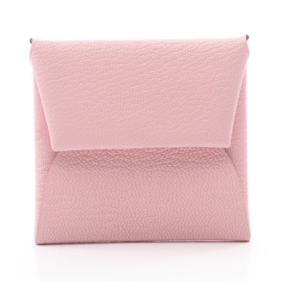 エルメス HERMES バスティア コインケース 財布 レザー シェーブル シェーブル ローズサクラ レディース ピンク系 【中古】
