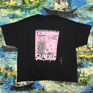 Travis Scott Cactus Jack For Fragment Pink Sunrise Tee "Black"