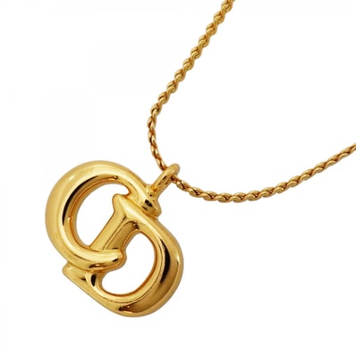 【6jdb0364-k】クリスチャンディオール ネックレス CDロゴ GPメッキ ゴールド【中古】レディース