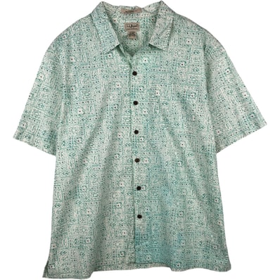 古着 90~00年代 エルエルビーン L.L.Bean TRADITIONAL FIT 総柄 ハワイアンアロハシャツ ボックスシャツ メンズXL相当 ヴィンテージ/eaa640015