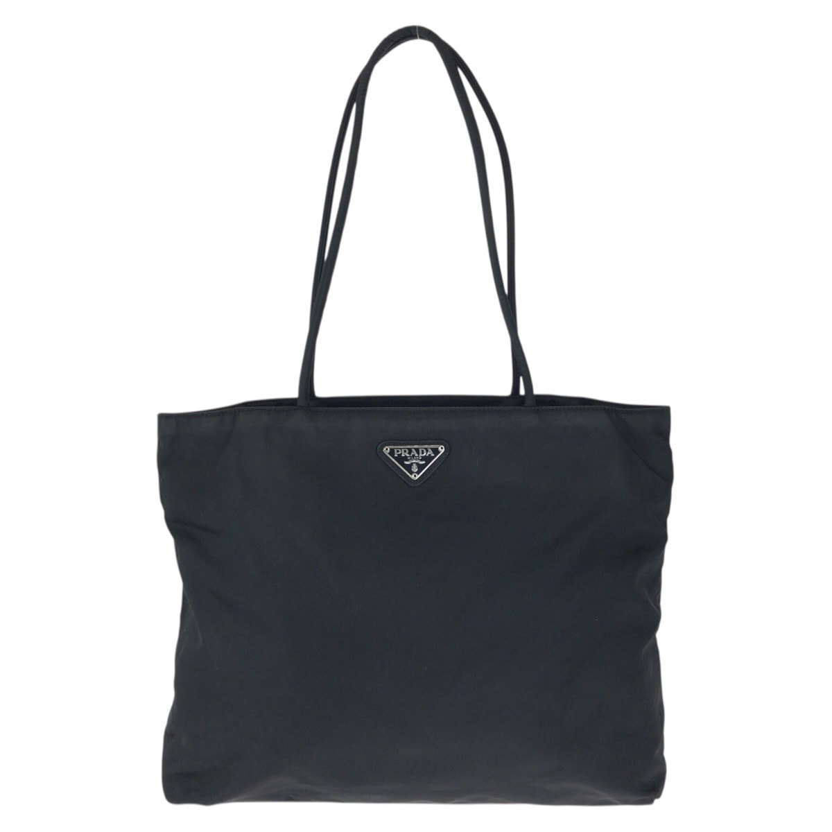 美品 PRADA プラダ テスート 三角ロゴプレート ブラック 黒 シルバー金具 ナイロン トートバッグ ショルダーバッグ 601285 【中古】