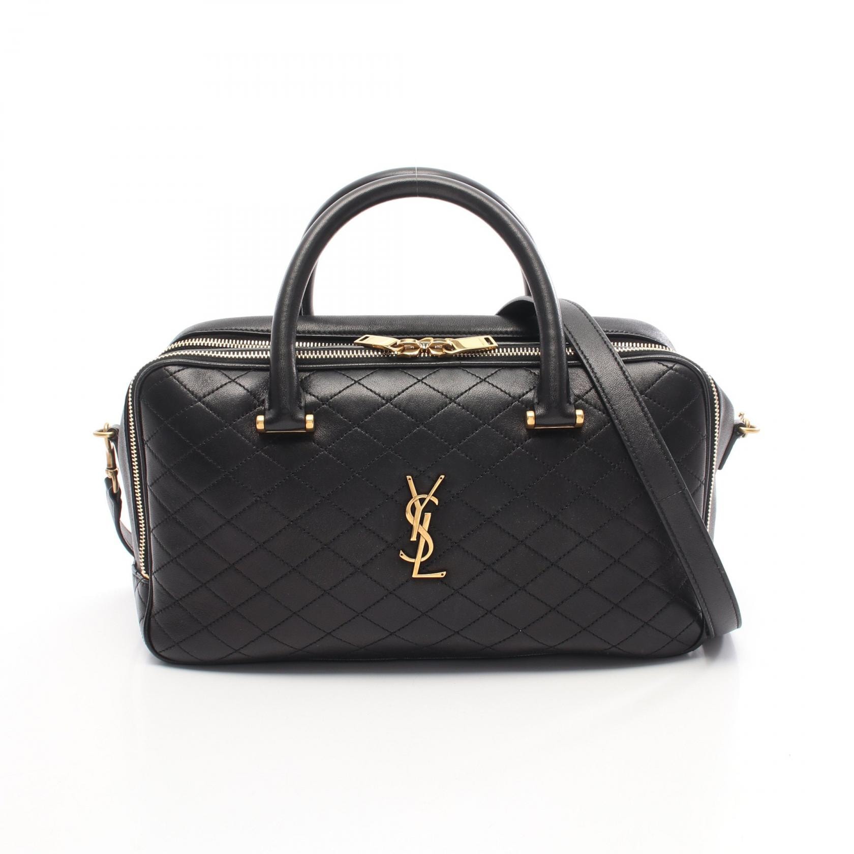 サンローランパリ SAINT LAURENT PARIS リヤダッフル ハンドバッグ バッグ レザー レディース ブラック系 766785 【中古】
