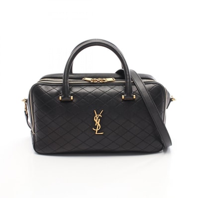 サンローランパリ SAINT LAURENT PARIS リヤダッフル ハンドバッグ バッグ レザー レディース ブラック系 766785 【中古】
