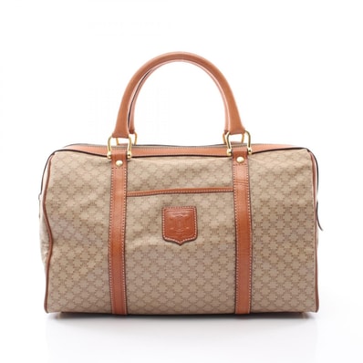 セリーヌ CELINE マカダム ボストンバッグ バッグ PVCコーティングキャンバス レザー レディース ベージュ系 / ブラウン系 【中古】