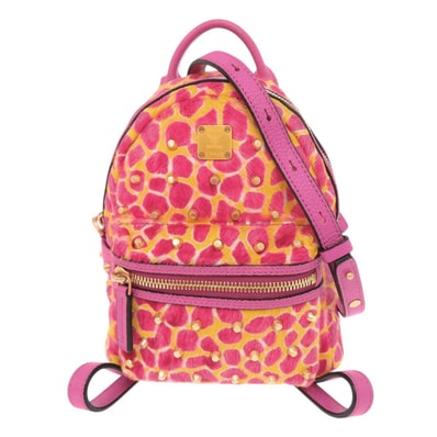 エム・シー・エム アニマル柄 ハラコ レザー ピンク イエロ