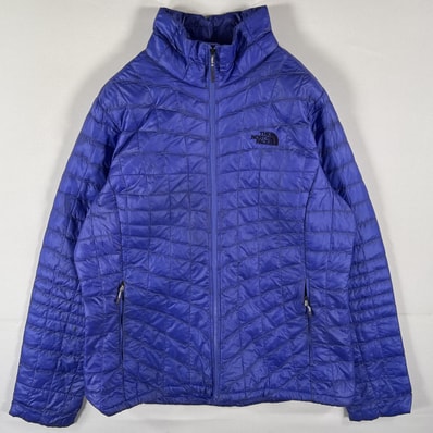 古着 ザ・ノースフェイス THE NORTH FACE 中綿キルティングジャケット フルジップ プリマロフト ワンポイント L パープル レディース
