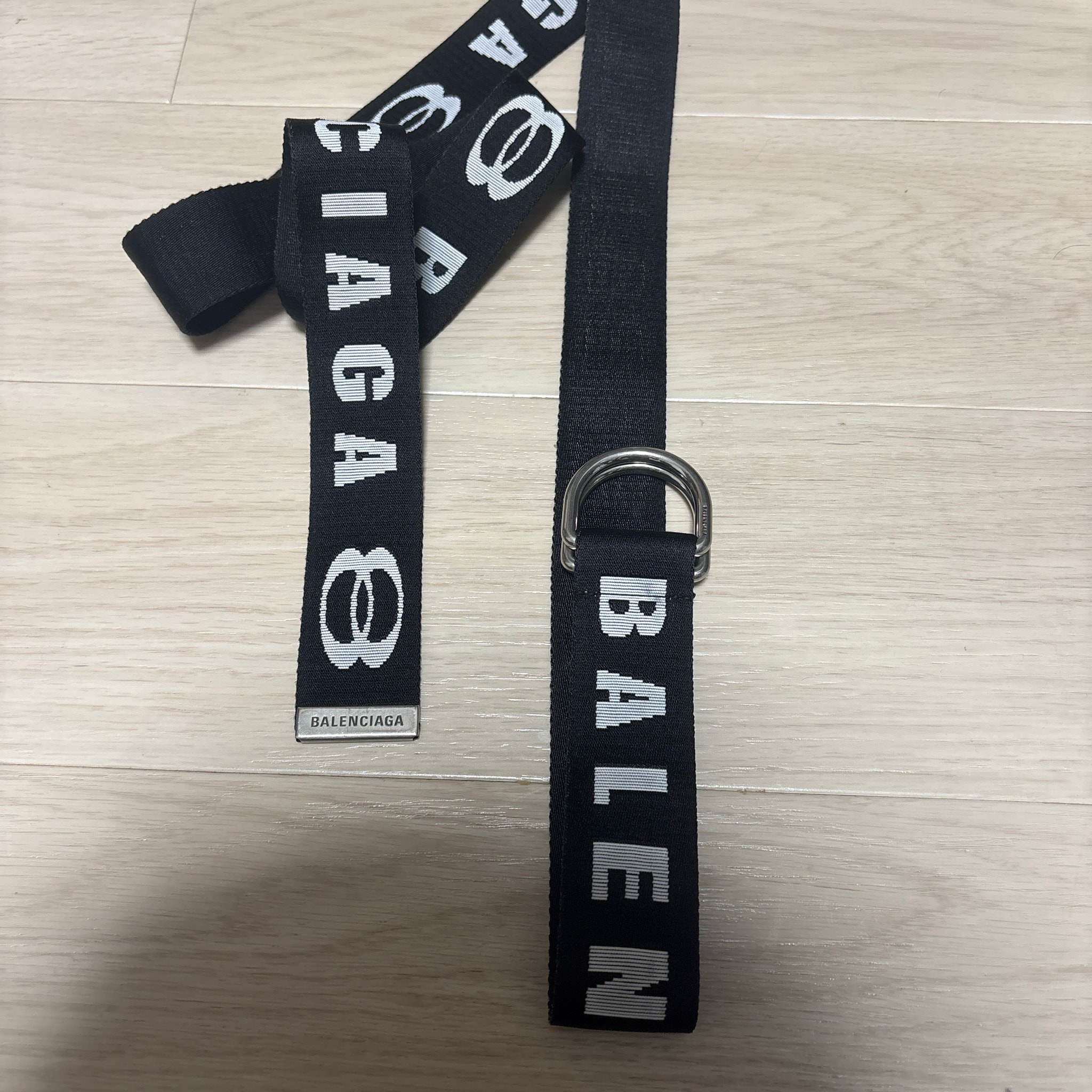 BALENCIAGA D Ring Belt "Black/White"