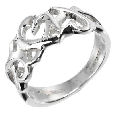 ティファニー トリプルラビングハート 9 レディースリング・指輪