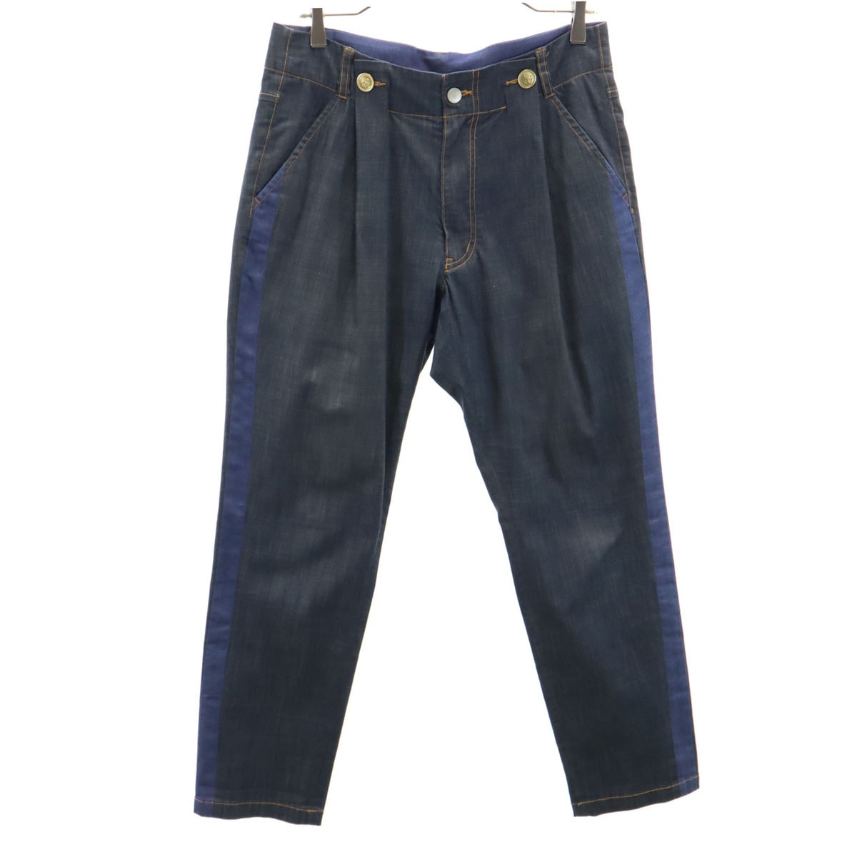 LANVIN en Bleu ランバンオンブルー シャンブレー テーパードパンツ 48 インディゴ