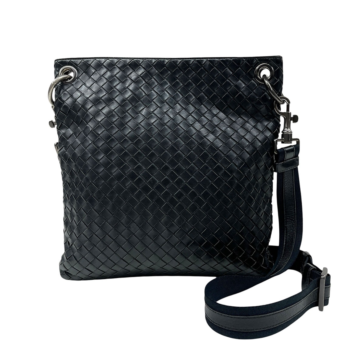 BOTTEGAVENETA ボッテガヴェネタ イントレチャート ショルダーバッグ ショルダーバッグ 172736 レザー ブラック  メンズ【中古】