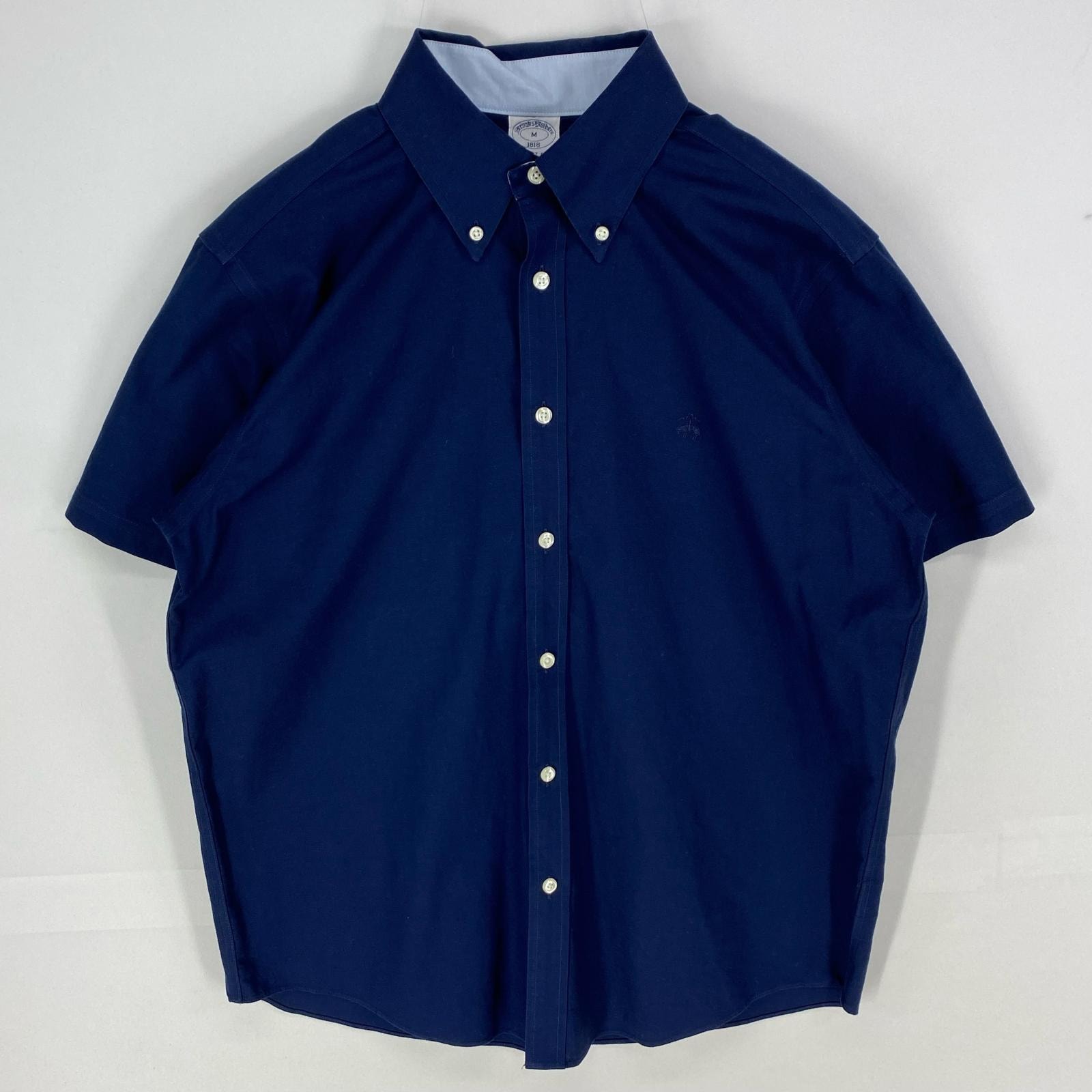古着 ブルックスブラザーズ Brooks Brothers 半袖シャツ ボタンダウン ワンポイント REGENT 1818 M  ネイビー系 メンズ