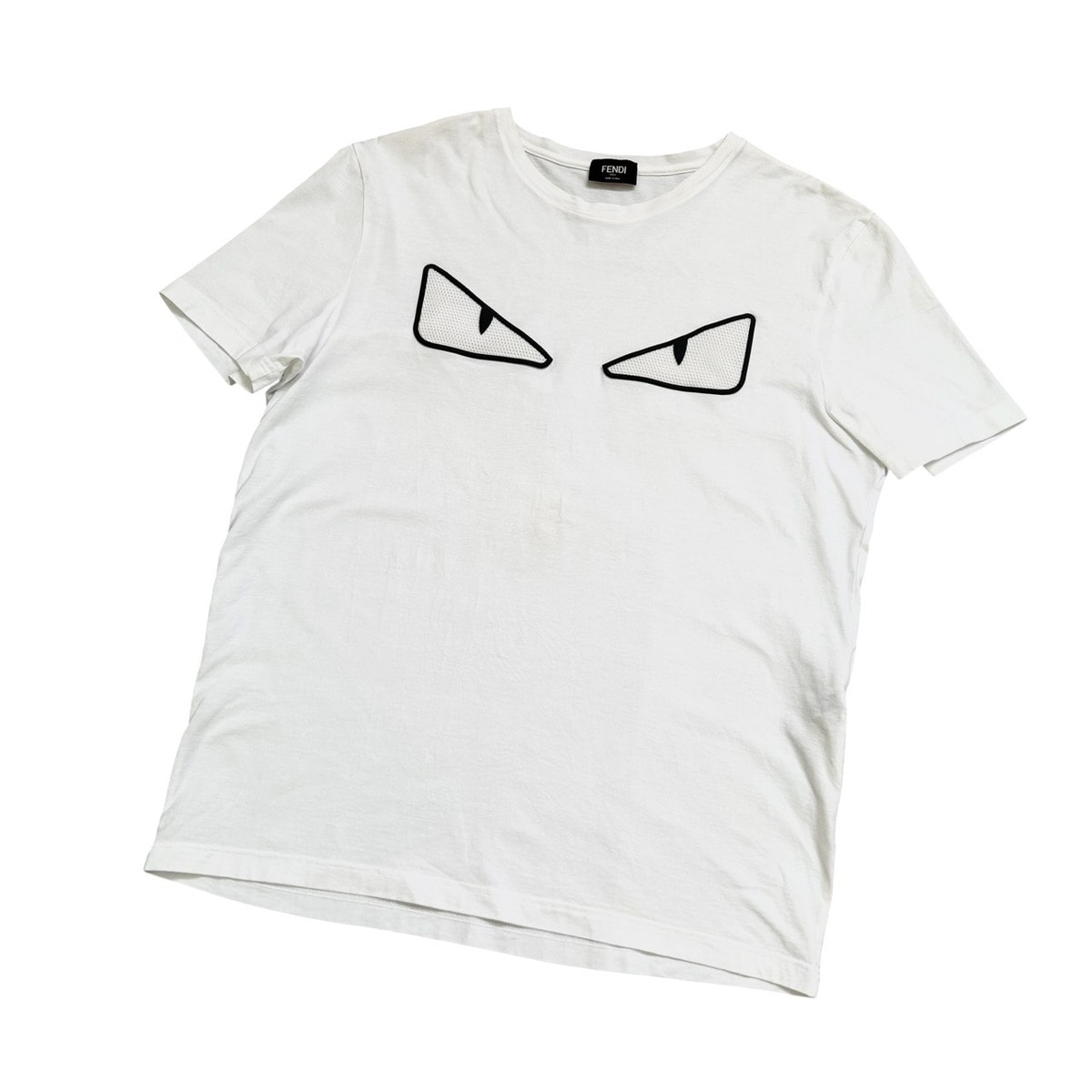 FENDI フェンディ モンスター バグズ 半袖Tシャツ FAF532 A78J XL コットン ホワイト メンズ【中古】