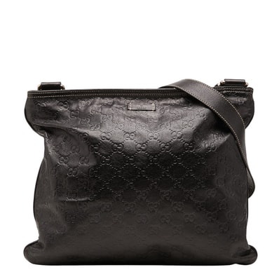 グッチ グッチシマ 斜め掛け ショルダーバッグ 201446 ブラック PVC レザー メンズ GUCCI 【中古】