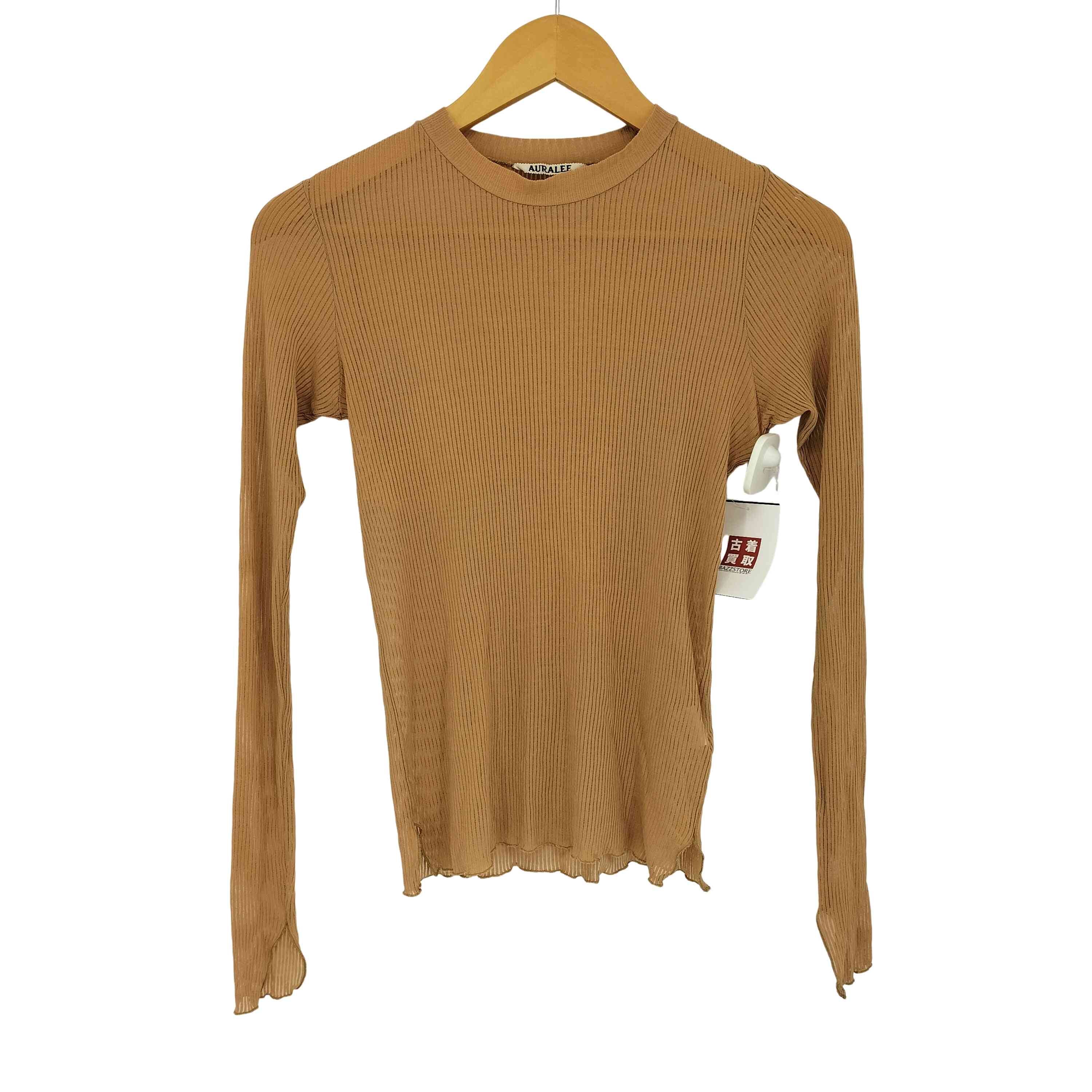 SEE-THROUGH RIB MOCK NECK L/S TEE【1142299488912】