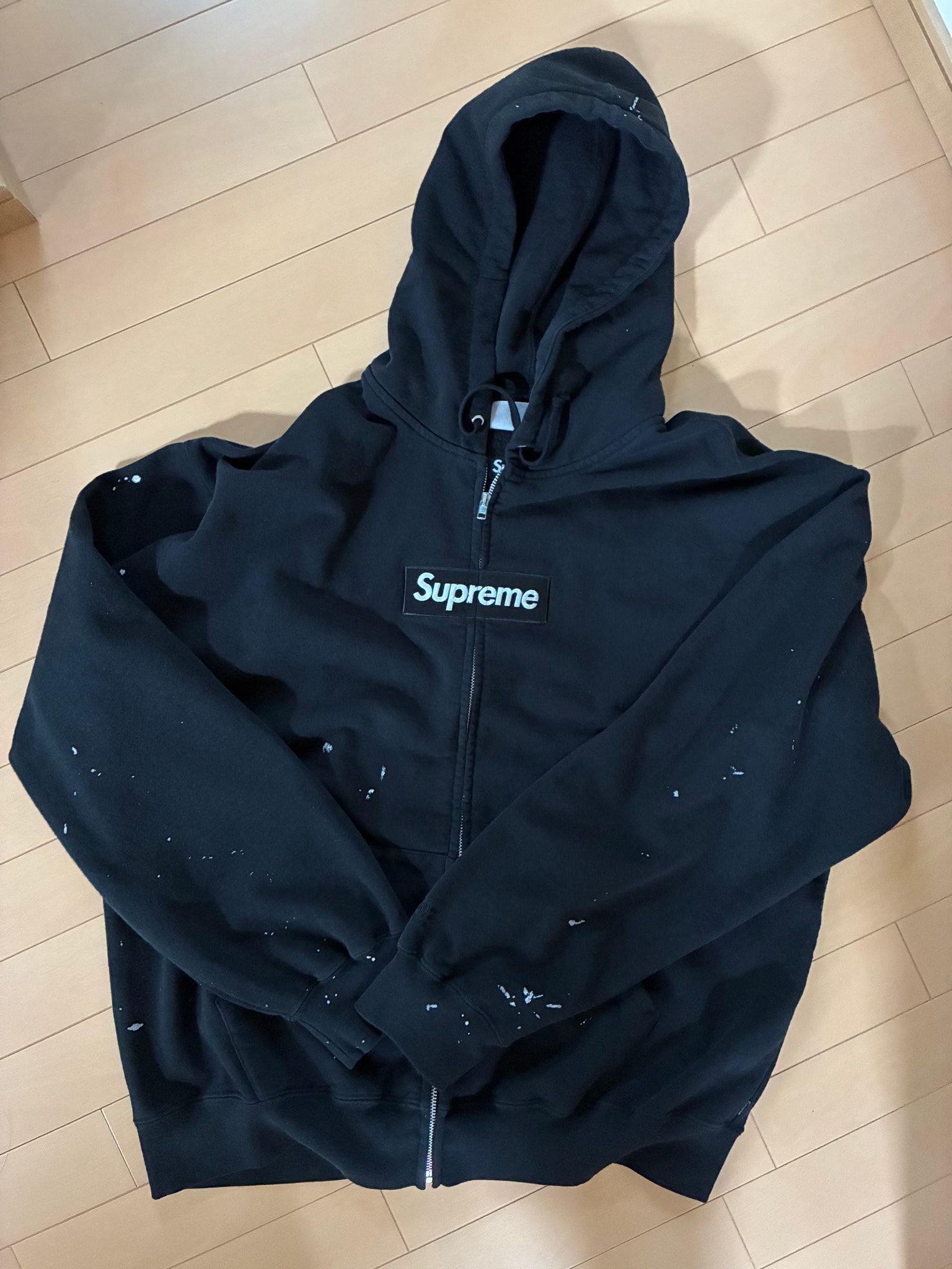 Supreme x MM6 Maison Margiela Box Logo Zip Up Hooded Sweatshirt "Black"