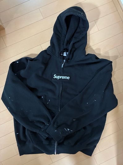 Supreme x MM6 Maison Margiela Box Logo Zip Up Hooded Sweatshirt "Black"