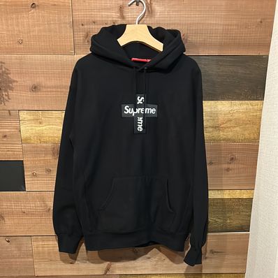Supreme Cross Box Logo Hooded Sweatshirt "Black"
