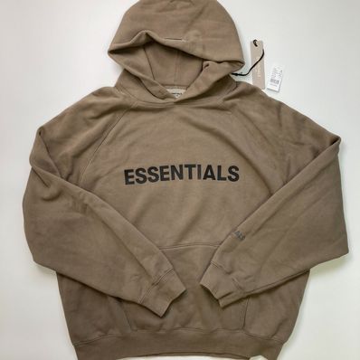 FEAR OF GOD ESSENTIALS 3D Silicon Applique Pullover Hoodie "Taupe"