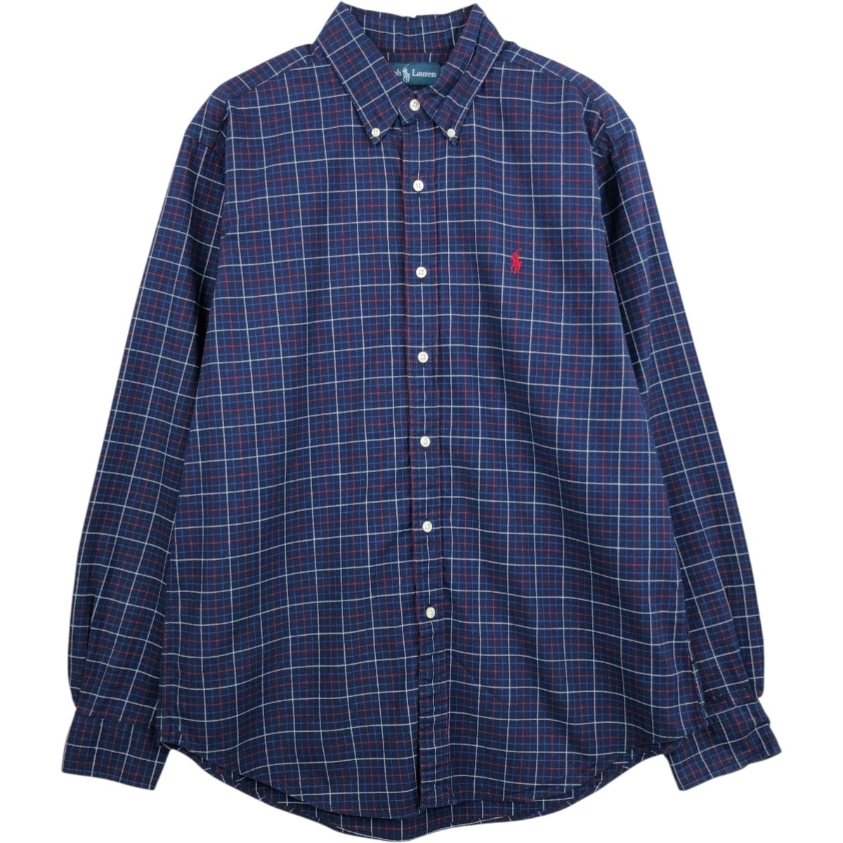古着 ラルフローレン Ralph Lauren CLASSIC FIT クラシックフィット 長袖 ボタンダウンチェックシャツ メンズL相当/eaa628234