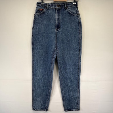 古着 80's/80年代 ヴィンテージ リー Lee USA製 デニム パンツ ジーパン テーパード ケミカルウォッシュ 12MED ブルー系 レディース