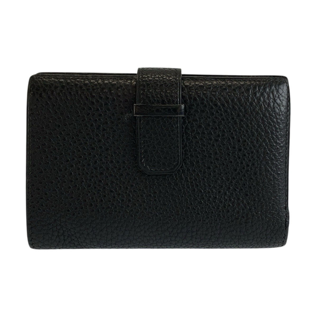 HERMES エルメス ジュラ ブラック 黒 レザー 折り財布 コンパクトウォレット □D刻印 1-0292558 【中古】
