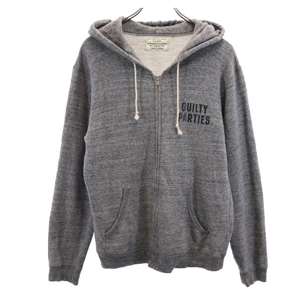 WACKO MARIA ワコマリア 日本製 バックプリント 長袖 スウェット ジップパーカー L グレー