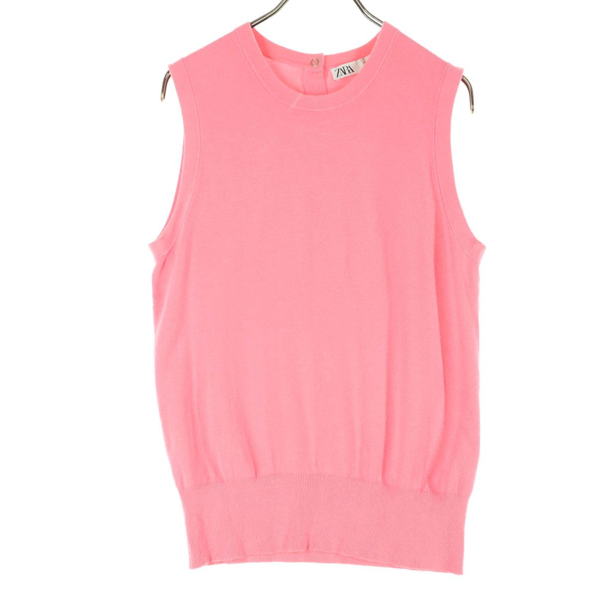 美品 ZARA ザラ ノースリーブ ラウンドネック ベスト M ピンク