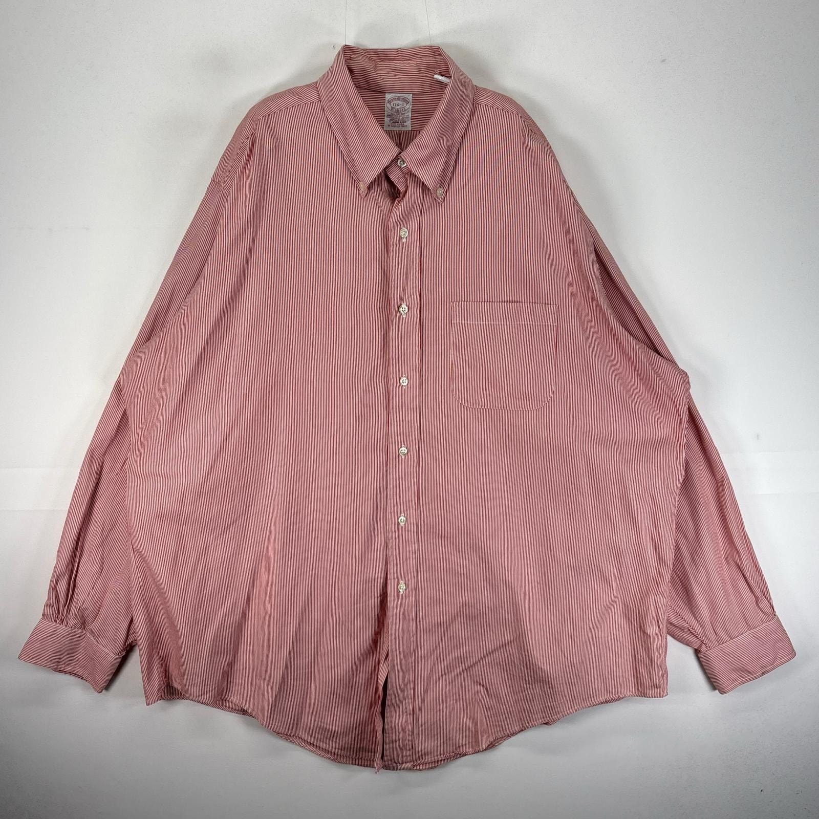 古着 90's/90年代 ヴィンテージ ブルックスブラザーズ Brooks Brothers 長袖シャツ ボタンダウン USA製 XL  レッド系 ストライプ メンズ