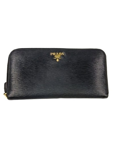 PRADA Saffiano Multicolor Zip-Around Long Wallet "Black/Pink"