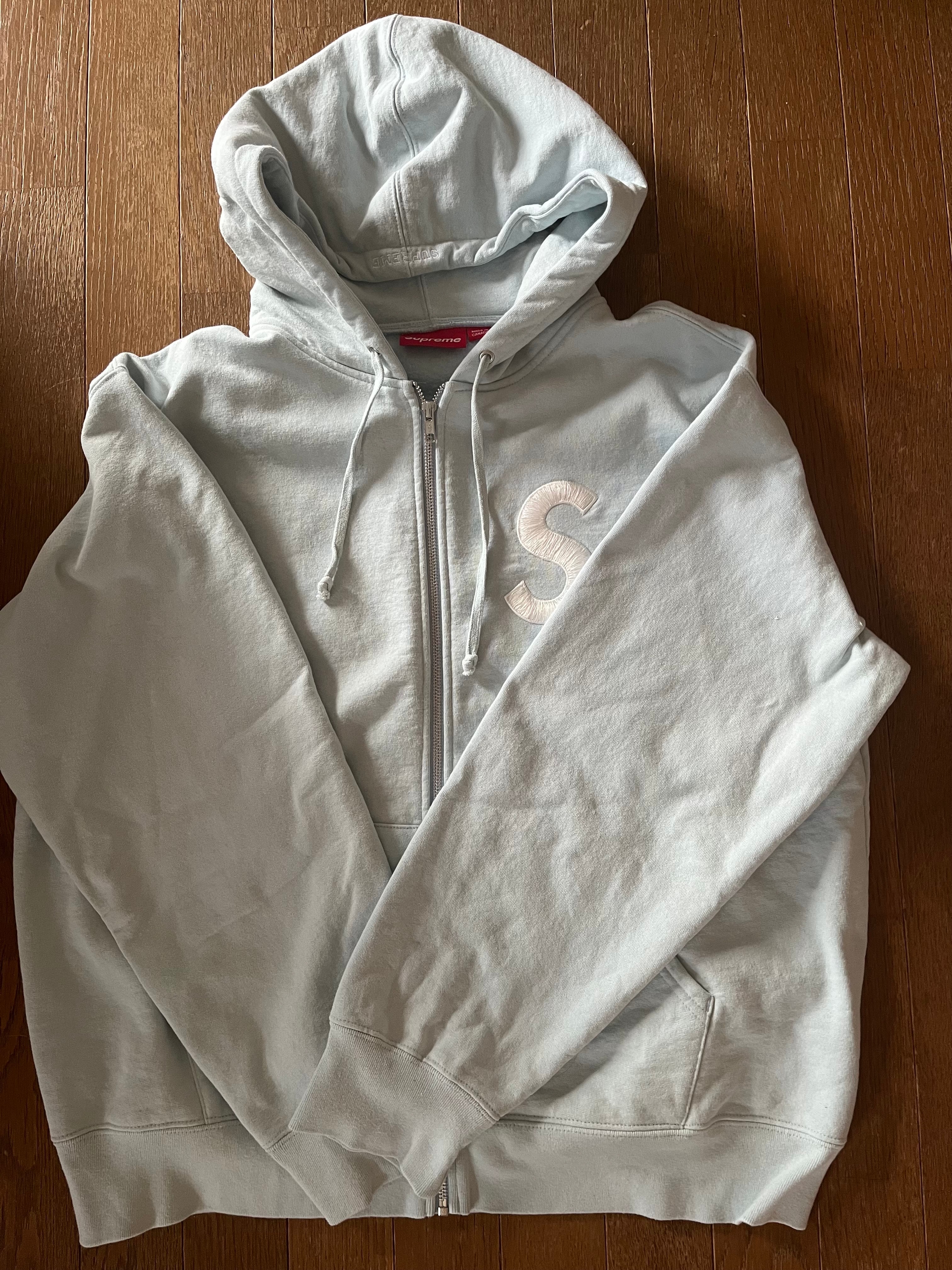 Supreme S Logo Zip Up Hooded Sweatshirt (25FW) "Light Blue"