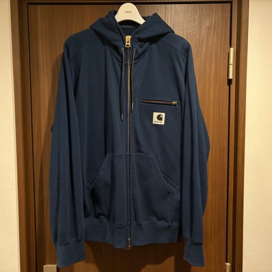 sacai x Carhartt WIP Cotton Jersey Hoodie "Blue"