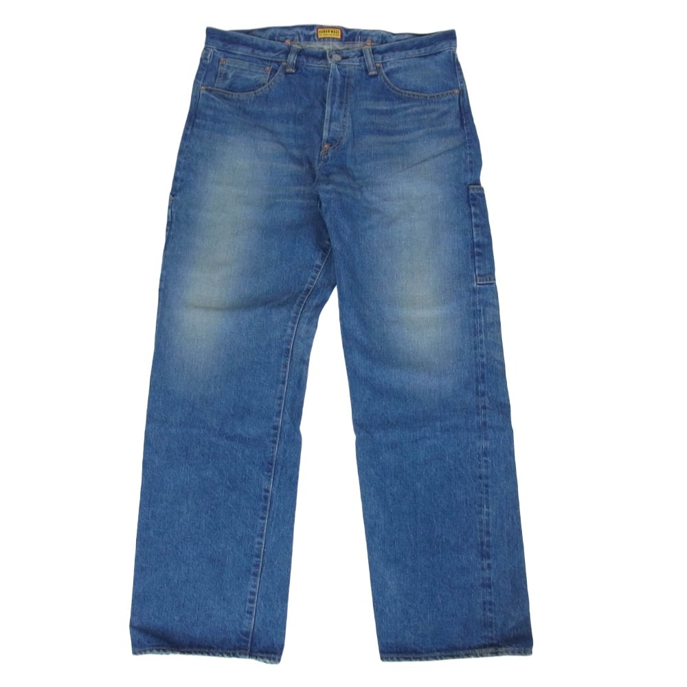 HUMAN MADE ヒューマンメイド HM31PT002 STRAIGHT DENIM PANTS FUTURE バックポケット ハートステッチ デニムパンツ インディゴブルー系 34【中古】