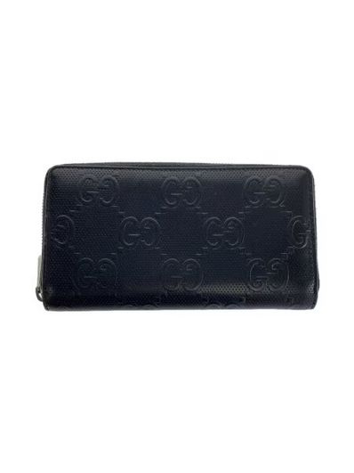 GUCCI GG Embossed Zip Around Wallet "Black"