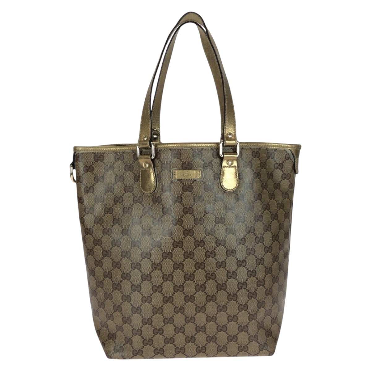 GUCCI グッチ GGクリスタル ベージュ ゴールド ゴールド金具 PVC トートバッグ ショルダーバッグ 604529 【中古】