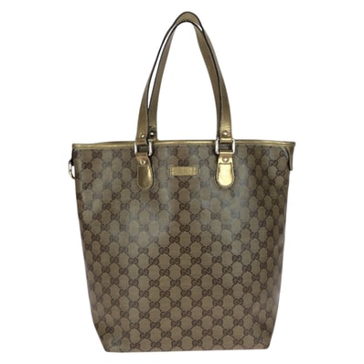 GUCCI グッチ GGクリスタル ベージュ ゴールド ゴールド金具 PVC トートバッグ ショルダーバッグ 604529 【中古】