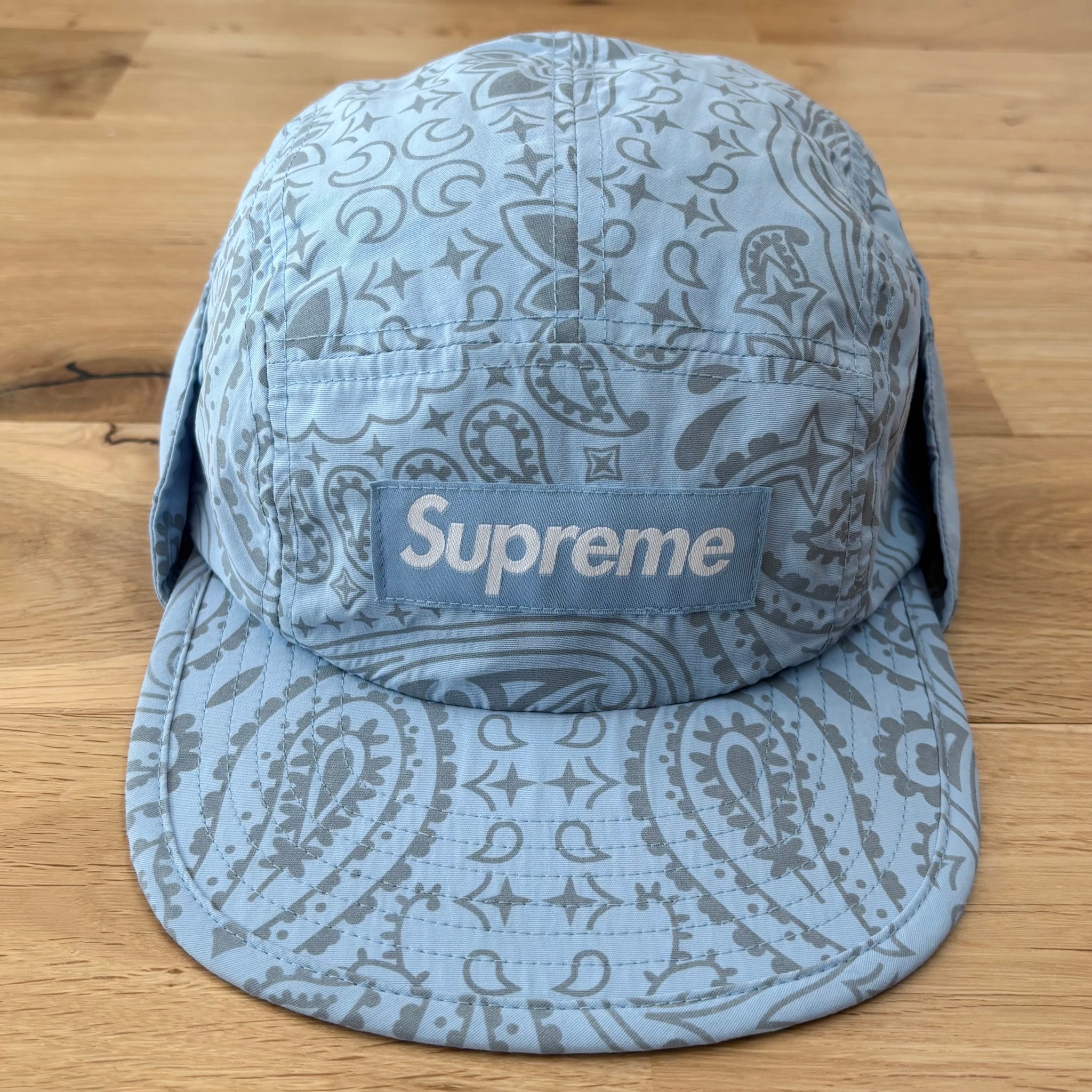 Supreme Reflective Bandana Sunshield Camp Cap "Light Blue"