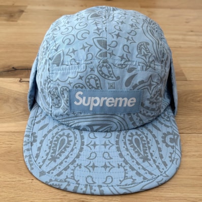 Supreme Reflective Bandana Sunshield Camp Cap "Light Blue"