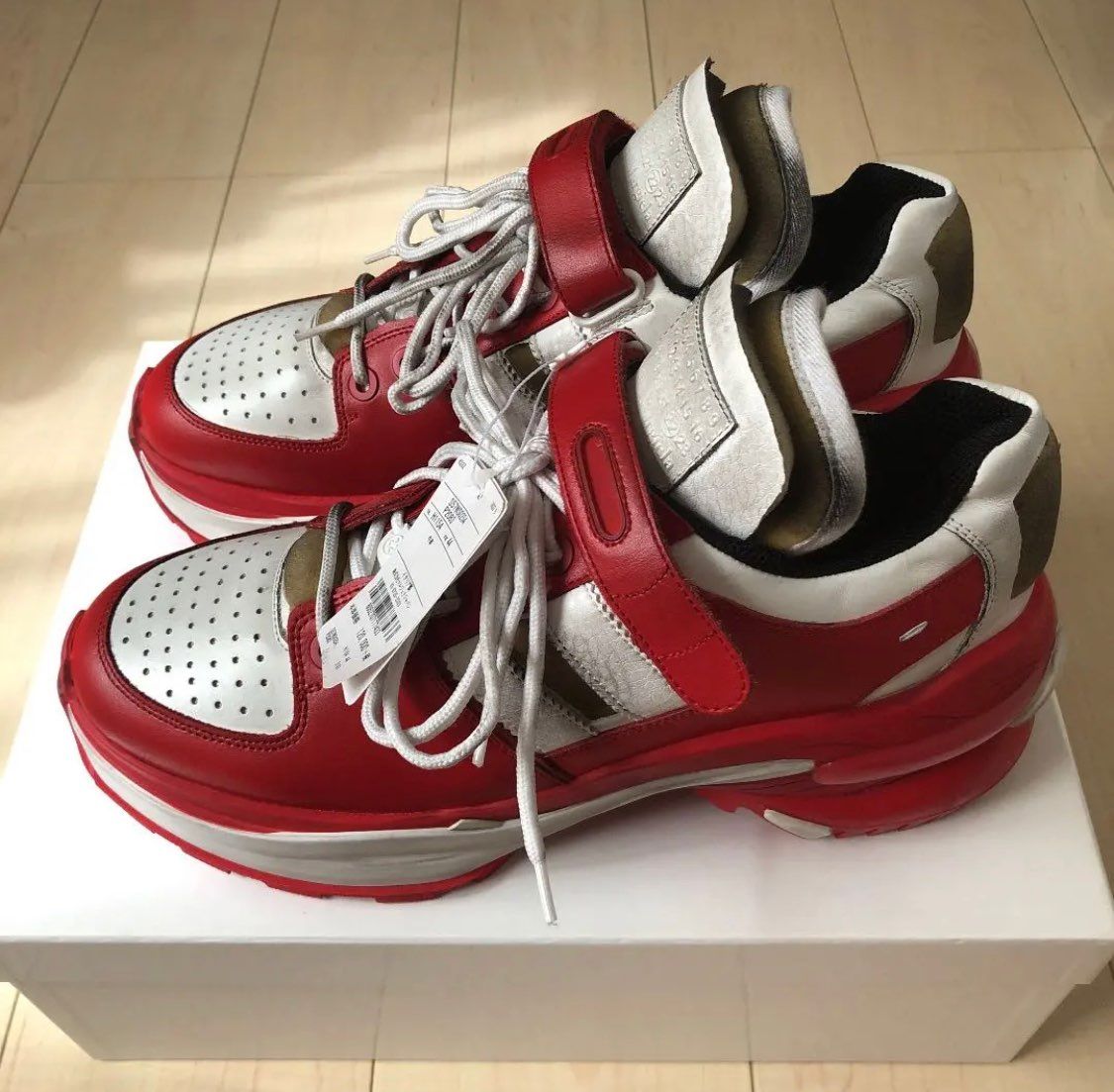Maison Margiela Retrofit Red Leather Sneakers "Red/White"
