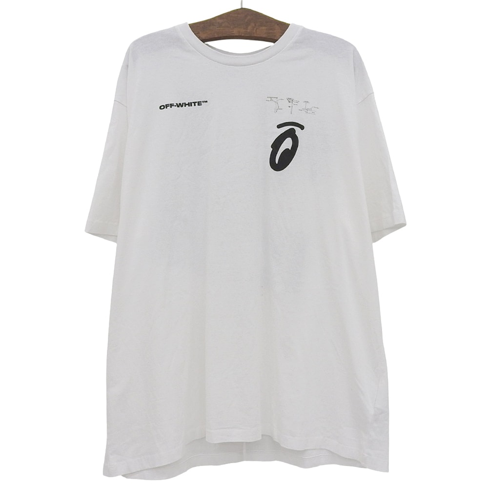 オフホワイト SPRIT BACK ARROW プリントTシャツ トップス メンズ ホワイト L OMAA038E19185010 19年 L