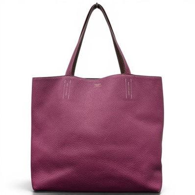 HERMES 美品 エルメス ドゥブルセンス36 トートバッグ トリヨンクレマンス レザー □Q刻印 ブラウン ピンクパープル リバーシブル ハンドバッグ ABランク 中古 鑑定済 エルメスバッグ