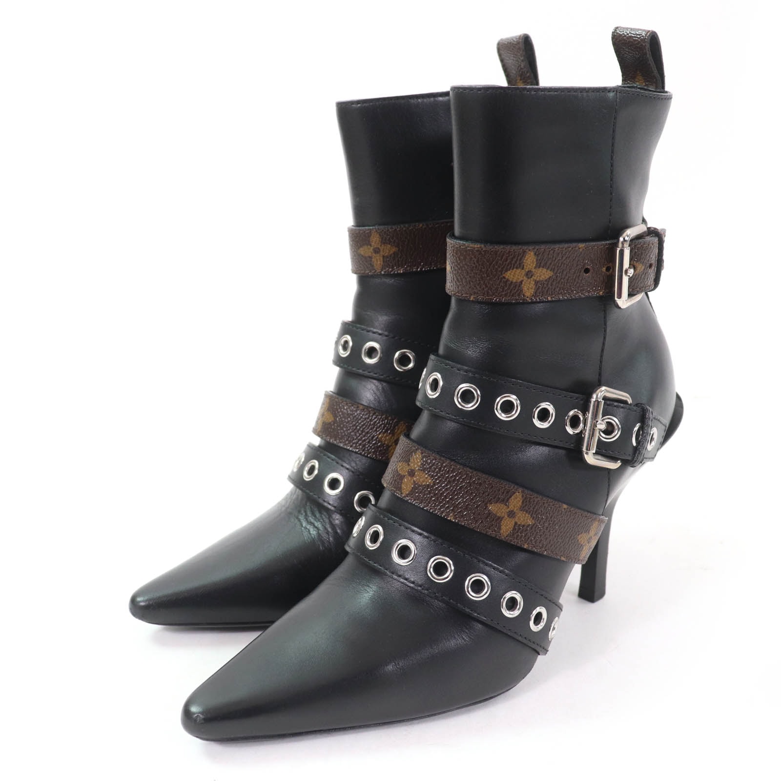 美品 ルイヴィトン
 アンクルブーツ ブラック レディース 36