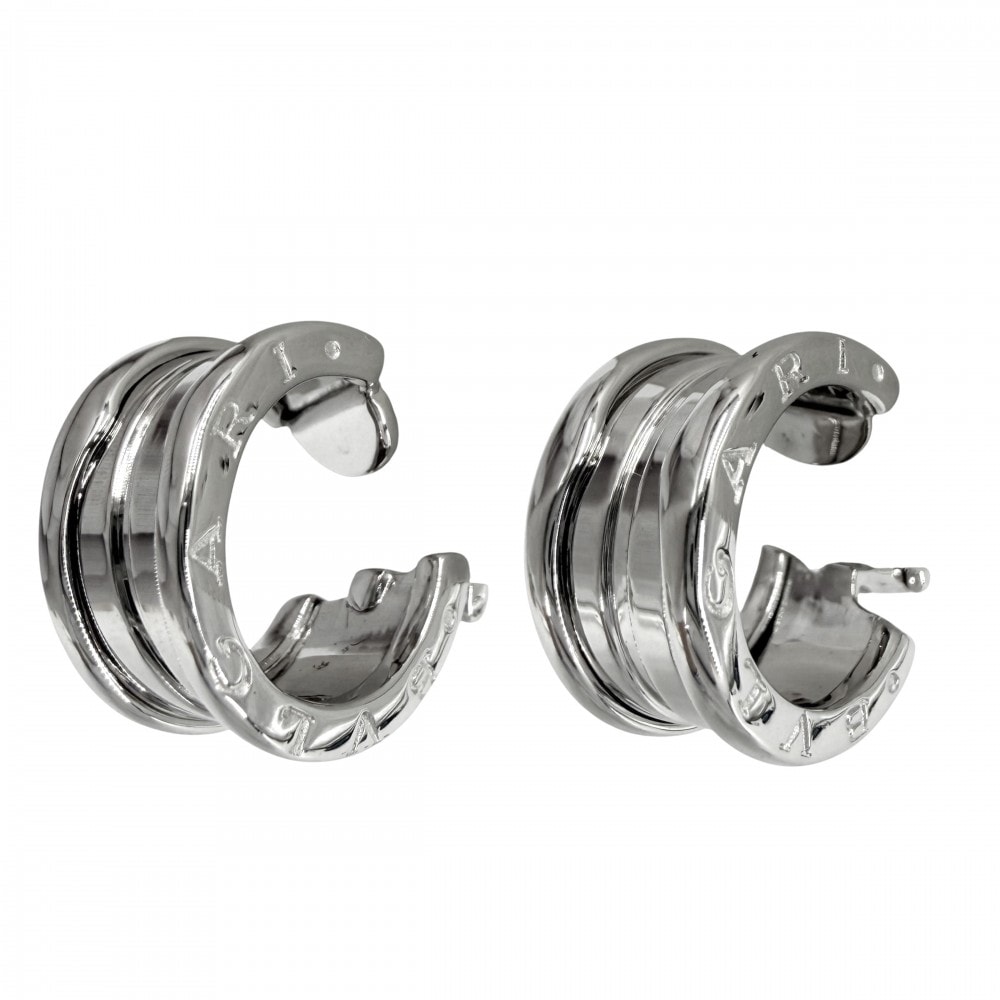 BVLGARI ブルガリ ピアス ビーゼロワン ジュエリー B-zero1 アクセサリー 18金WG Au750 K18ホワイトゴールド    レディース 約13.3g 美品【中古品】