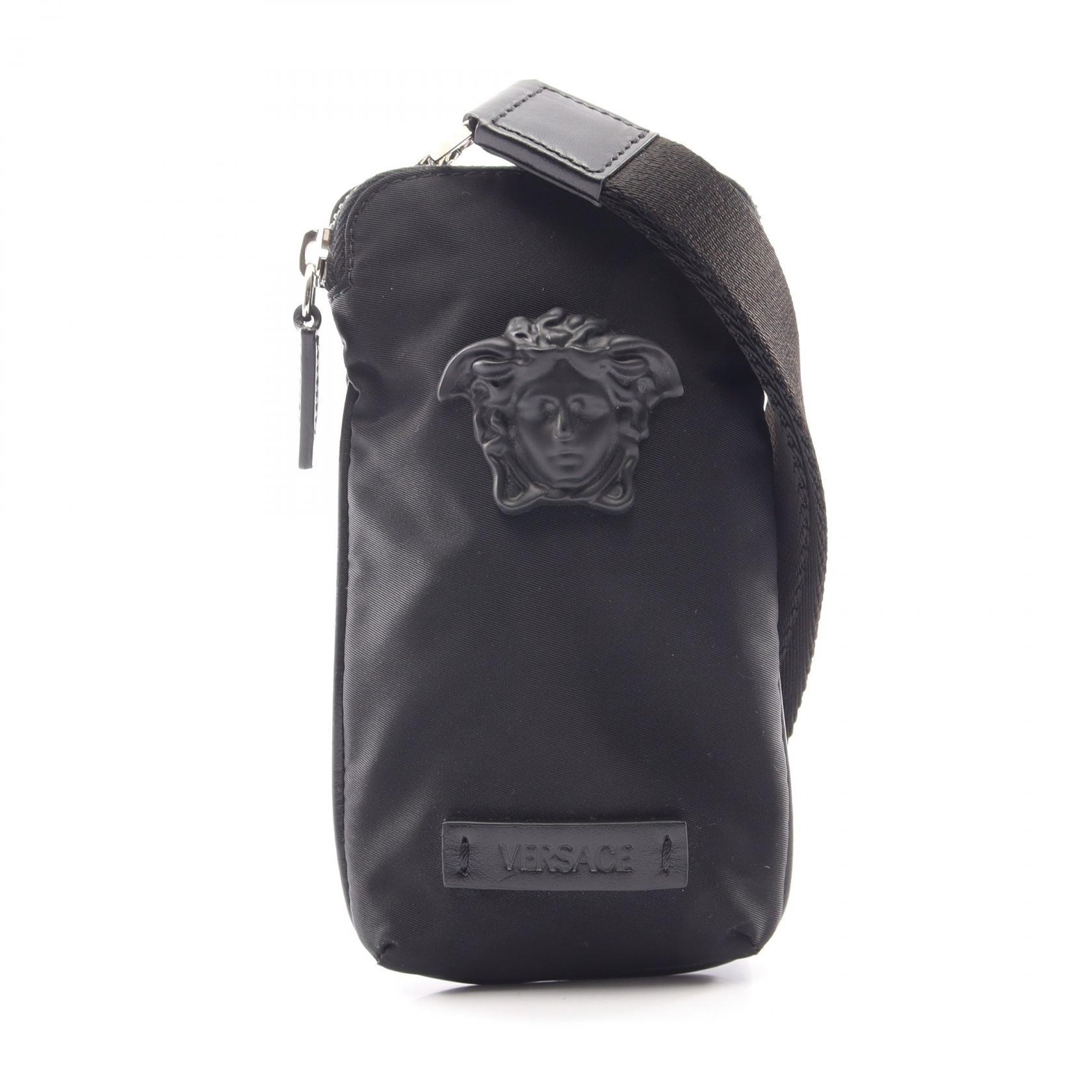 ヴェルサーチ VERSACE メデューサ ミニ ショルダーバッグ バッグ ナイロン レザー メンズ レディース ブラック系 1000729 DNY8ME 【中古】