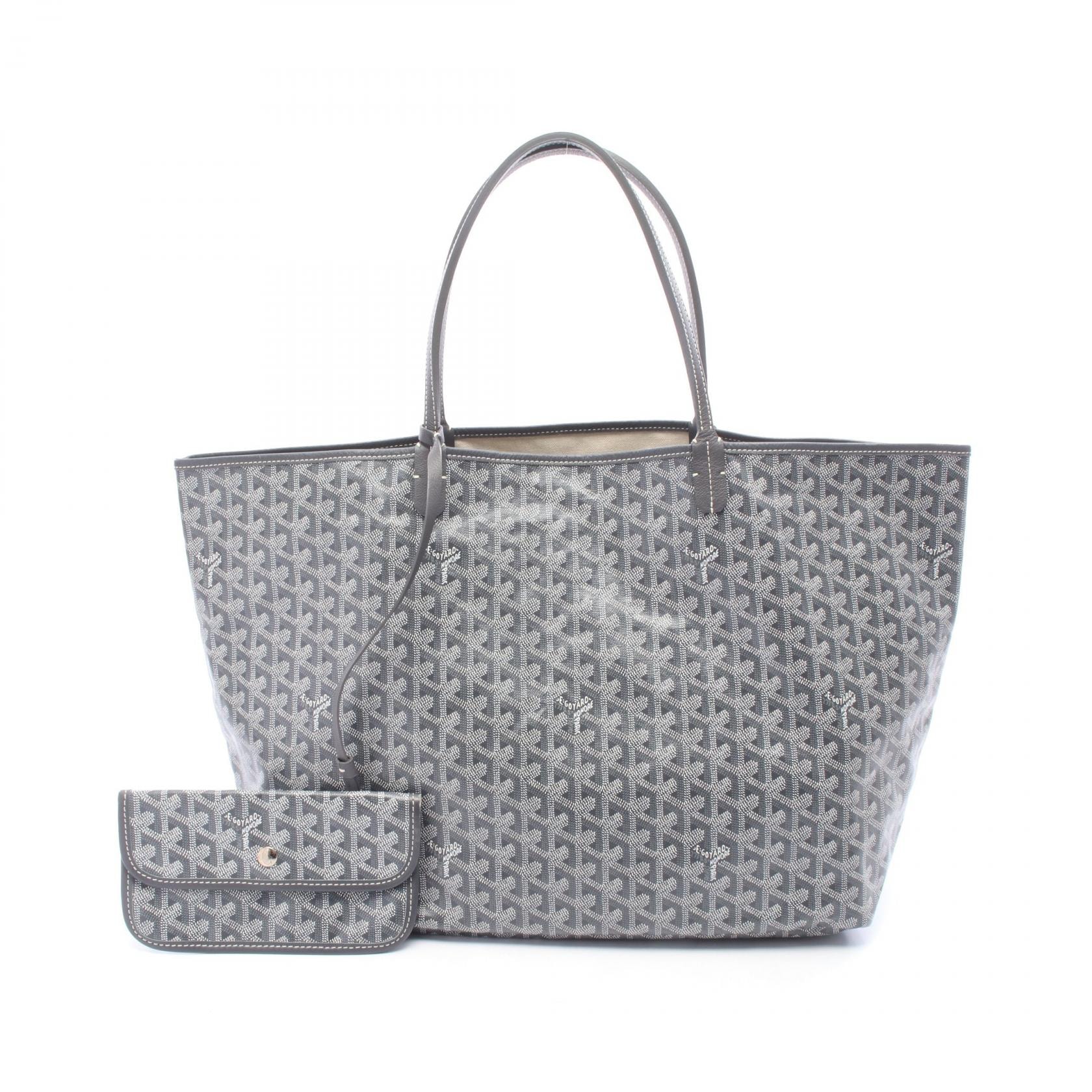 ゴヤール GOYARD サンルイGM トートバッグ バッグ PVCコーティングキャンバス レザー レディース グレー系 / ホワイト系 【中古】