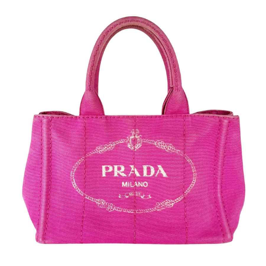 プラダ PRADA ハンドバッグ ショルダーバッグ カナパ キャンバス ピンク ゴールド レディース【中古】 z10648